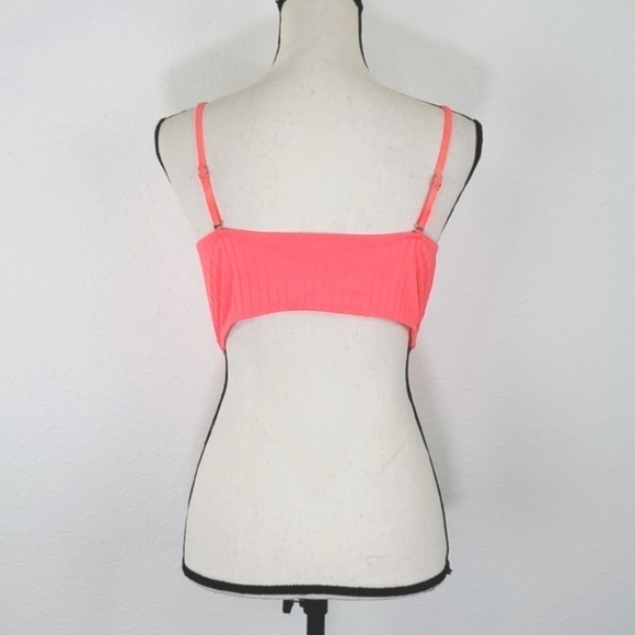 *NWOT* DAMSEL Popsicle Super Rib Bright Orange Bikini Top, size XL - Picture 2 of 6